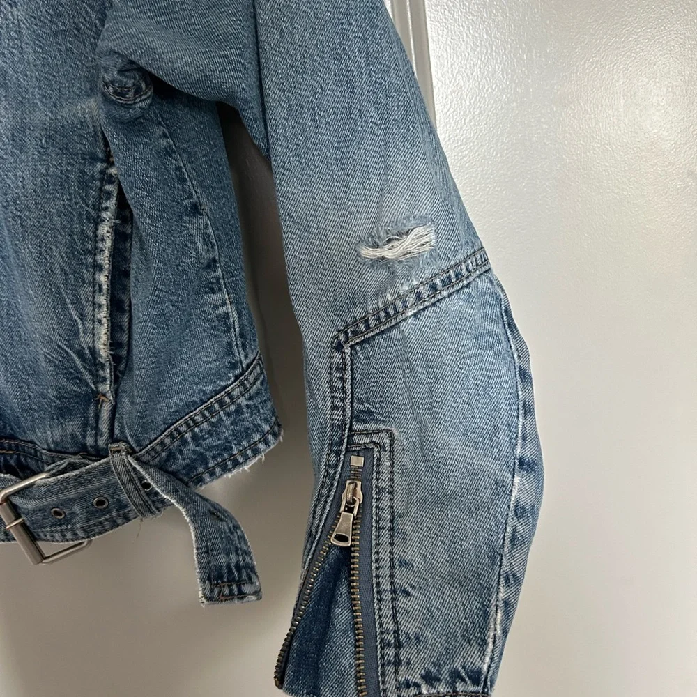 PAIGE women’s strappy denim Jacket size small - Picture 3 of 9